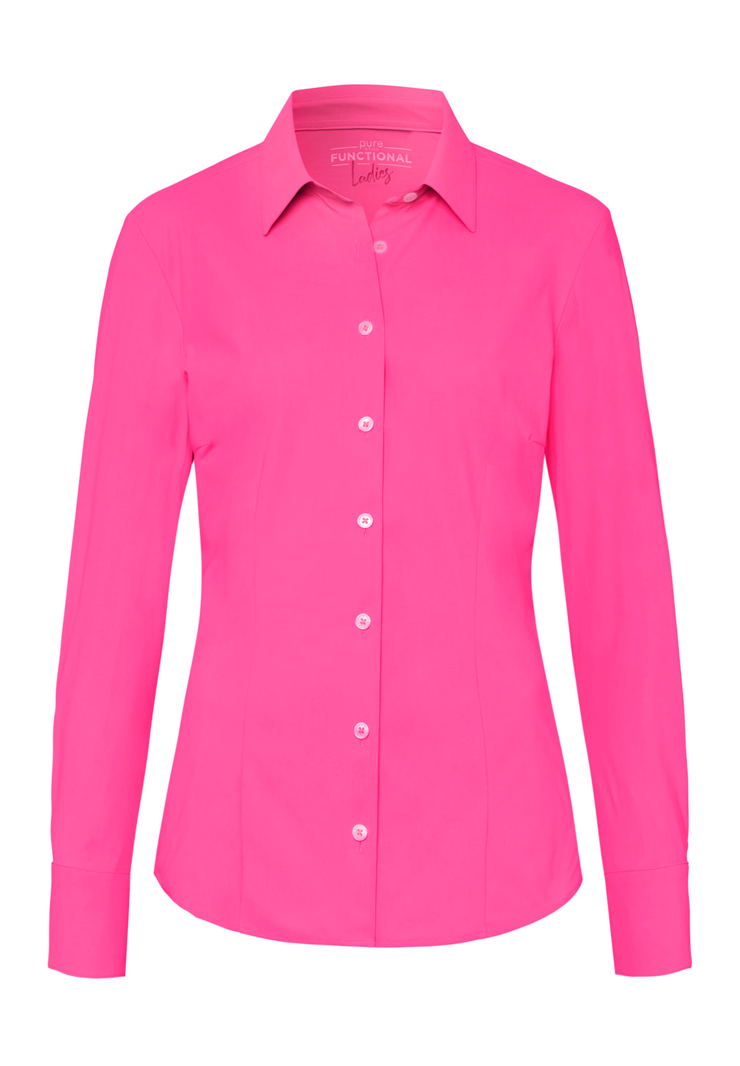 7700-91910 PURE- Functional Bluse slim fit Langarm 343 uni pink