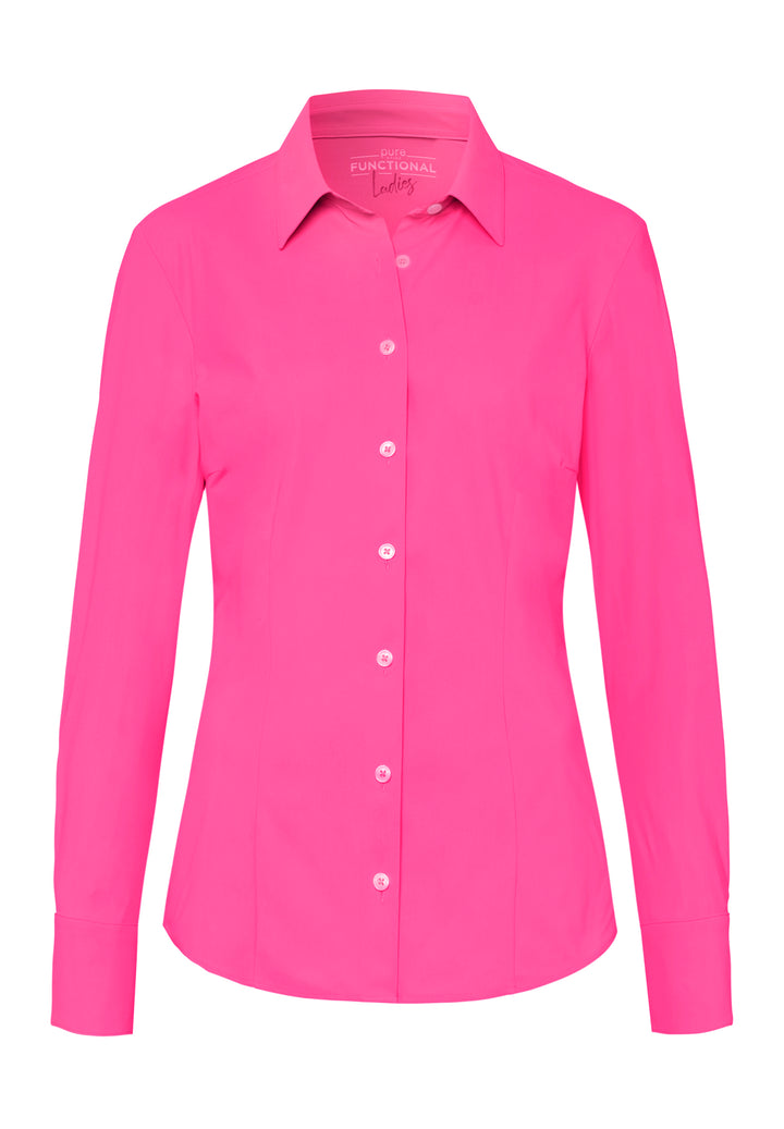 7700-91910 PURE- Functional Bluse slim fit Langarm 343 uni pink