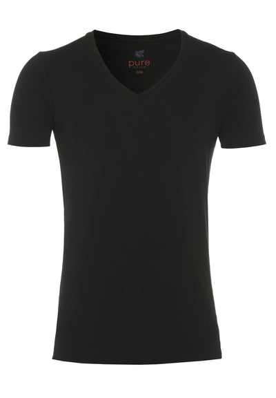 3398-92998 - V-Neck T-Shirt Doppelpack - schwarz - pureshirt