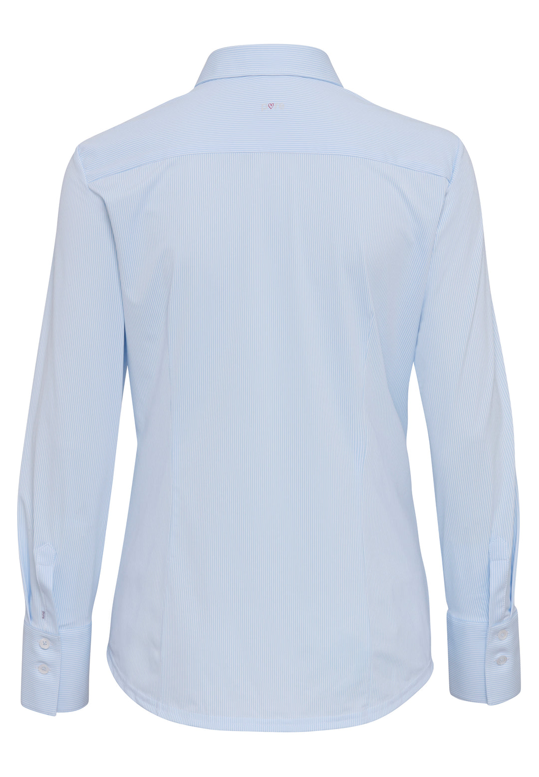 Rückansicht der Slim Fit Damenbluse 4028-91900 in Blau. Funktionales, nachhaltiges Material mit optimaler Bewegungsfreiheit.