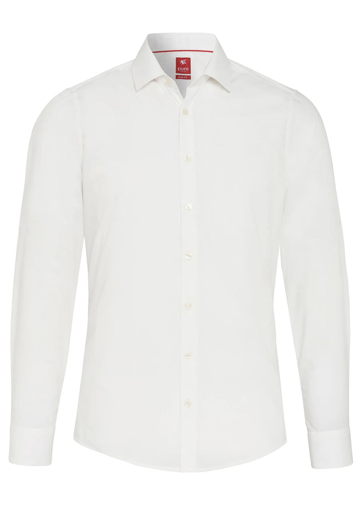 Herren Slim Fit City Hemd in Beige mit Kent Kragen und Langarm. Hochwertige Popeline mit Stretch für optimalen Tragekomfort. Pflegeleicht bei 30 Grad.