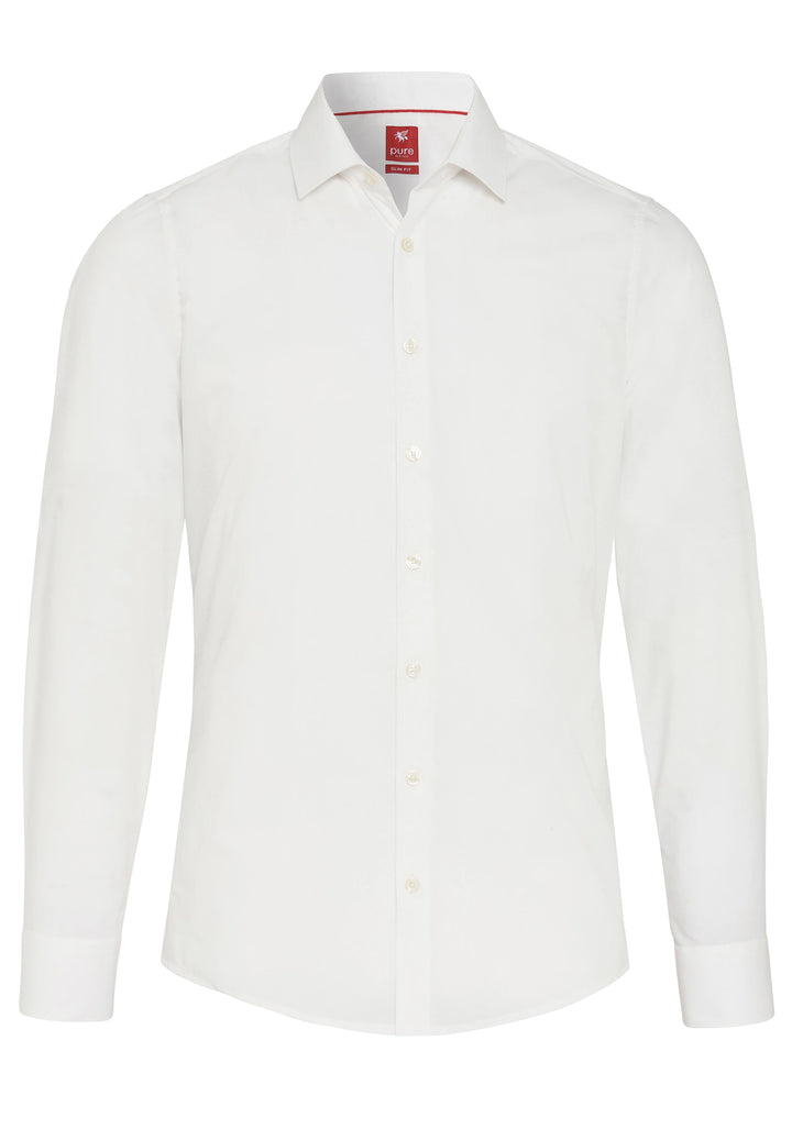 Herren Slim Fit City Hemd in Beige mit Kent Kragen und Langarm. Hochwertige Popeline mit Stretch für optimalen Tragekomfort. Pflegeleicht bei 30 Grad.