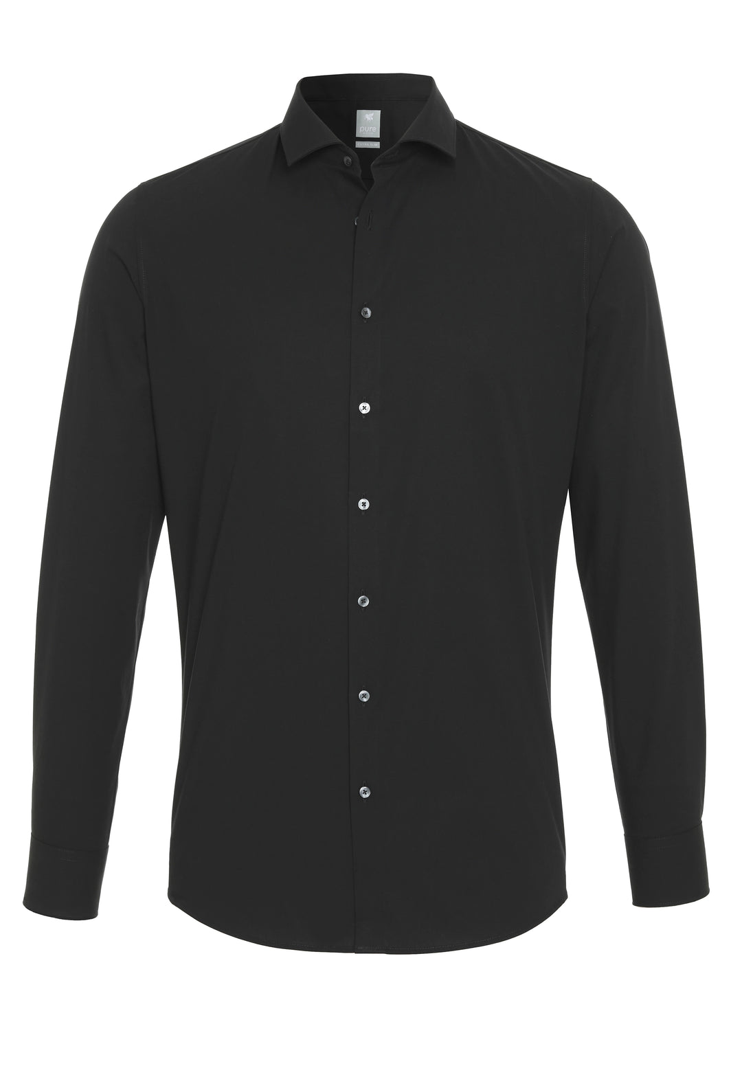 3377-772 PURE- City Hemd Silver Langarm 001 schwarz