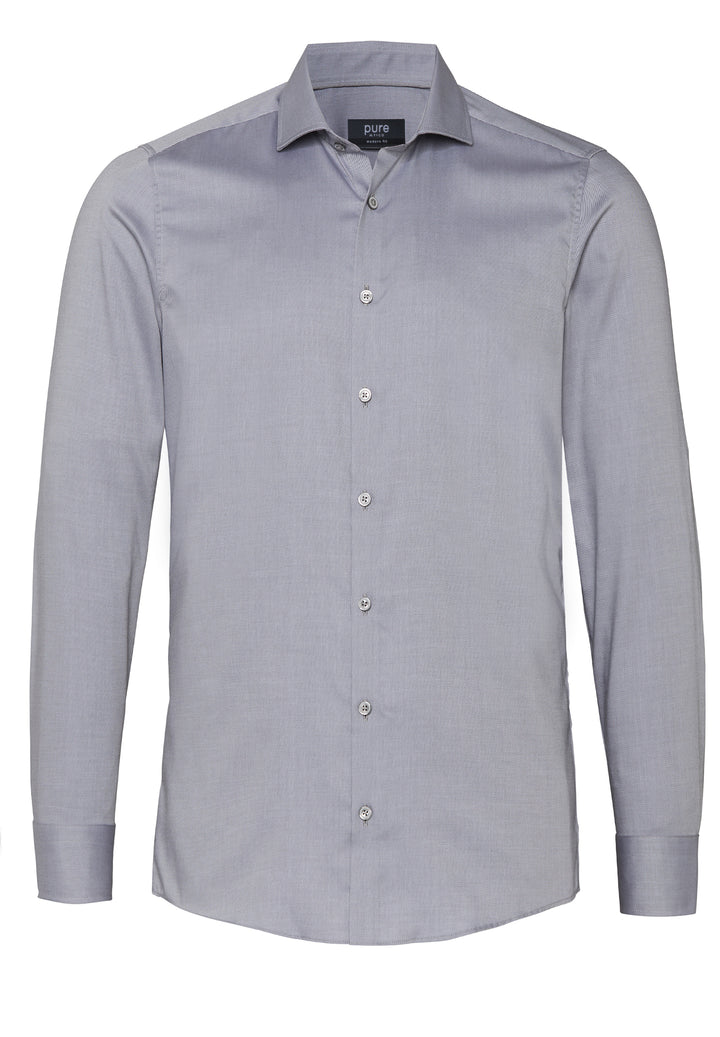 3380-498 PURE- City Hemd modern fit Langarm 700 uni silber