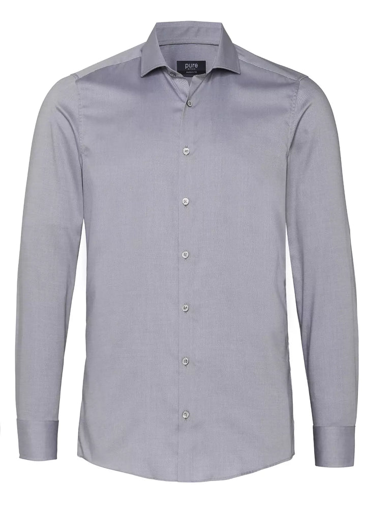 3380-498 PURE- City Hemd modern fit Langarm 700 uni silber