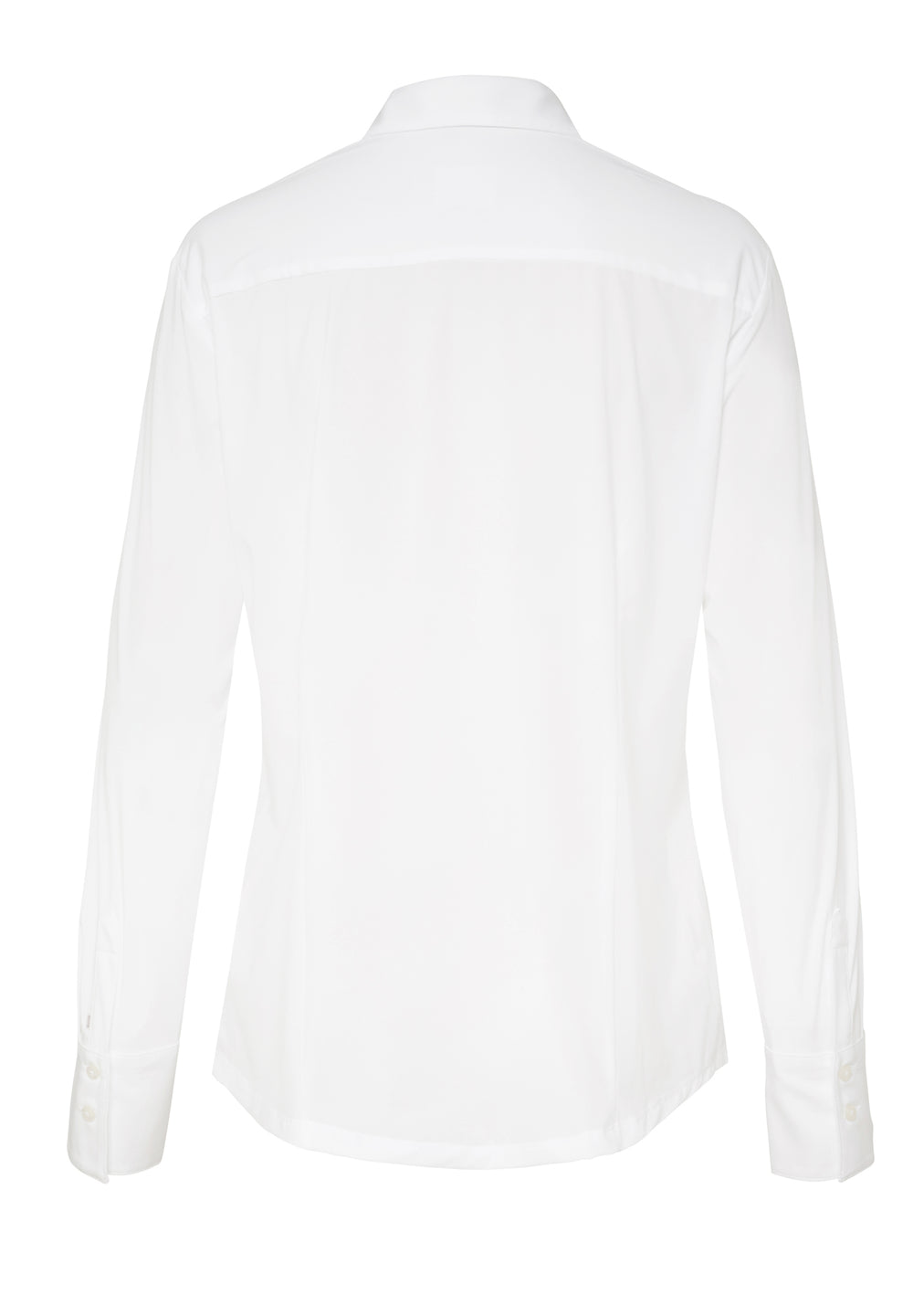 Rückansicht der weissen Functional Bluse Slim Fit mit Kent Kragen
