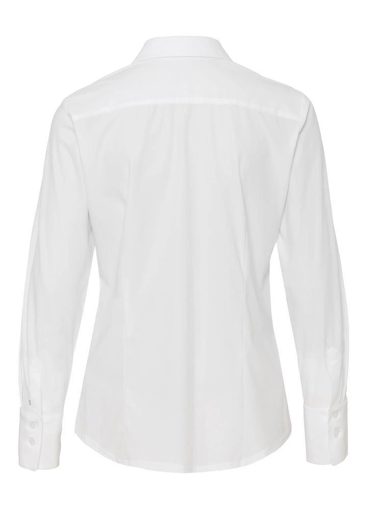 3385-91900 PURE- Functional Bluse slim fit Langarm 900 uni weiß