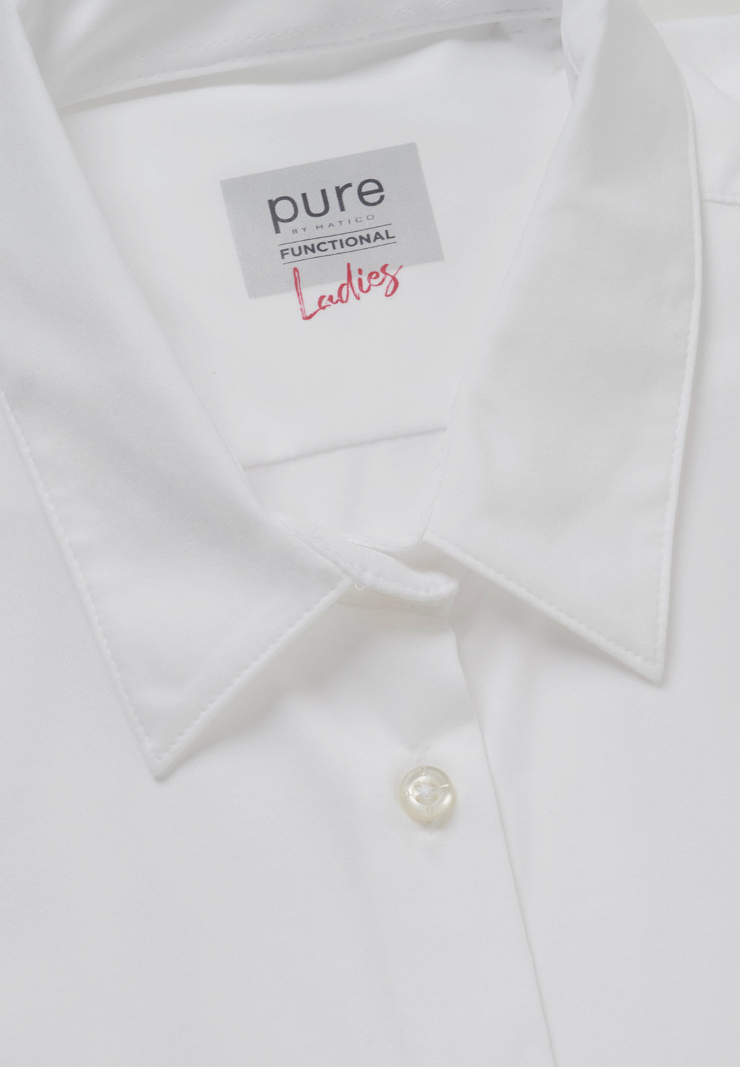Weisse Functional Bluse Slim Fit mit Kent Kragen und Pure Label