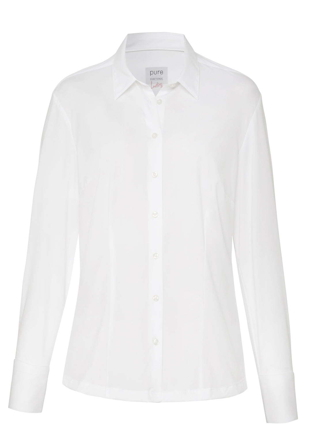 Weisse Functional Bluse in Slim Fit mit Kent Kragen