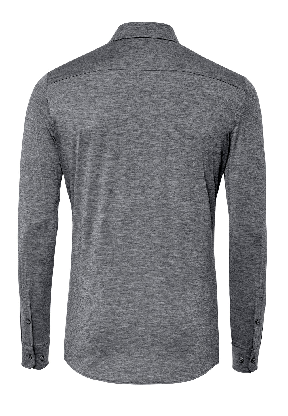 Graues Functional Hemd mit Hai Kragen in Functional Fit Rückansicht