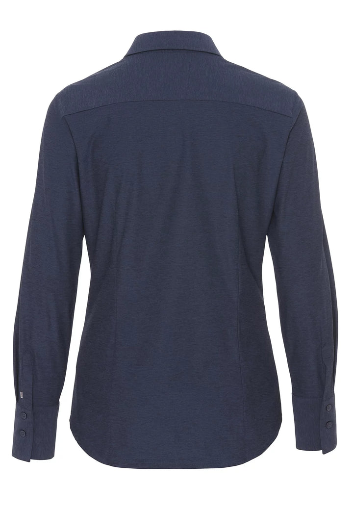3386-91900 PURE- Functional Bluse slim fit Langarm 139 uni marine