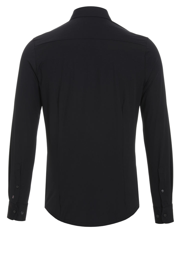 Rückansicht des schwarzen Herren Funktionshemds 3387-21150. Nachhaltig produziert, schnelltrocknend und mit perfektem Sitz für maximalen Komfort.