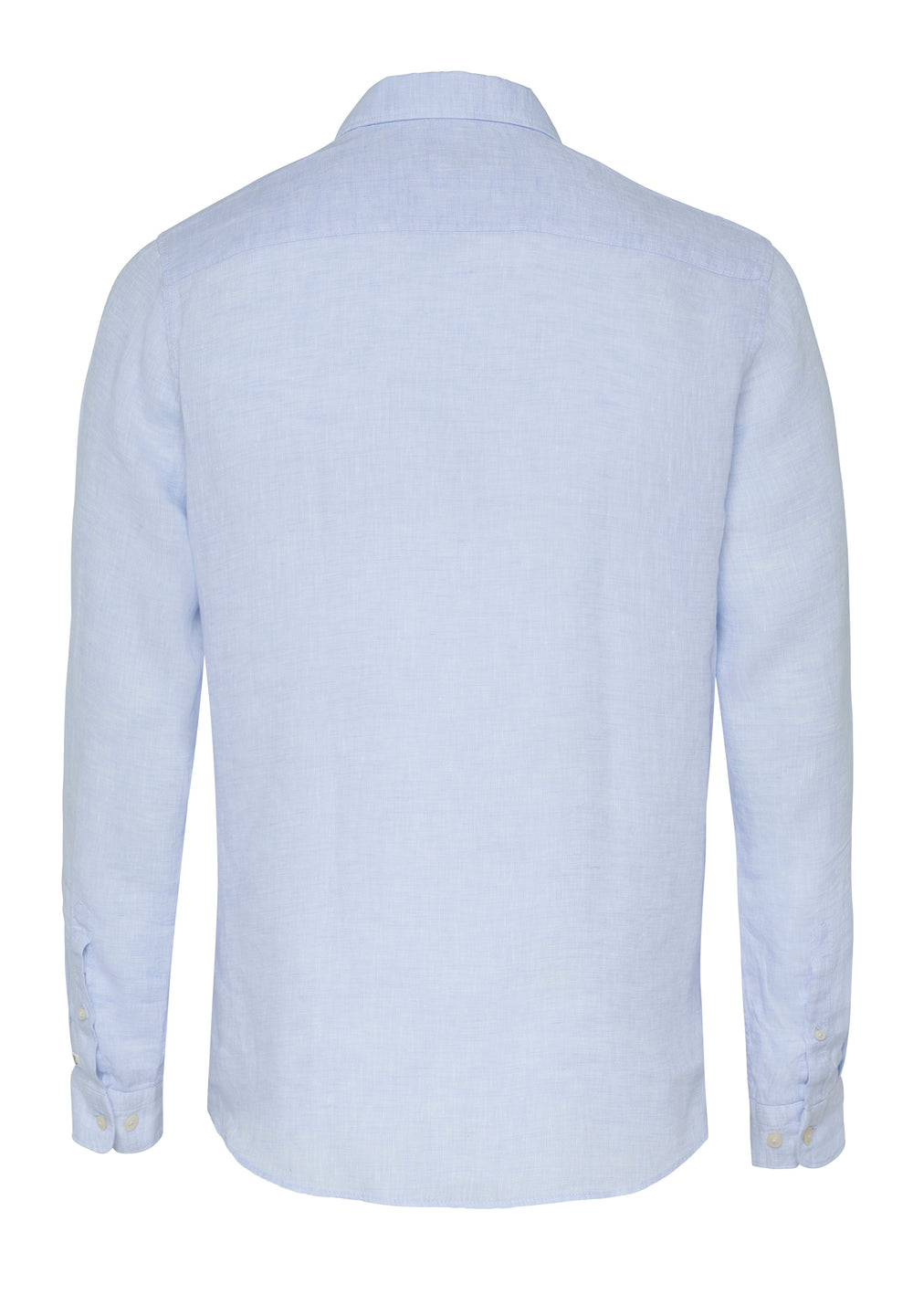 3805-21110 Casual Hemd in Blau, Langarm 100% Leinen, Kent Kragen