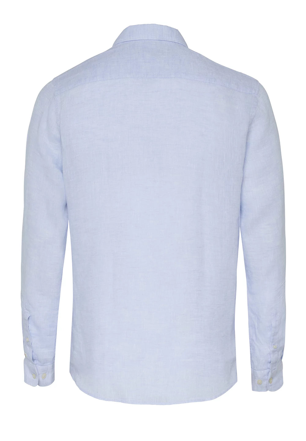 3805-21110 Casual Hemd in Blau, Langarm 100% Leinen, Kent Kragen