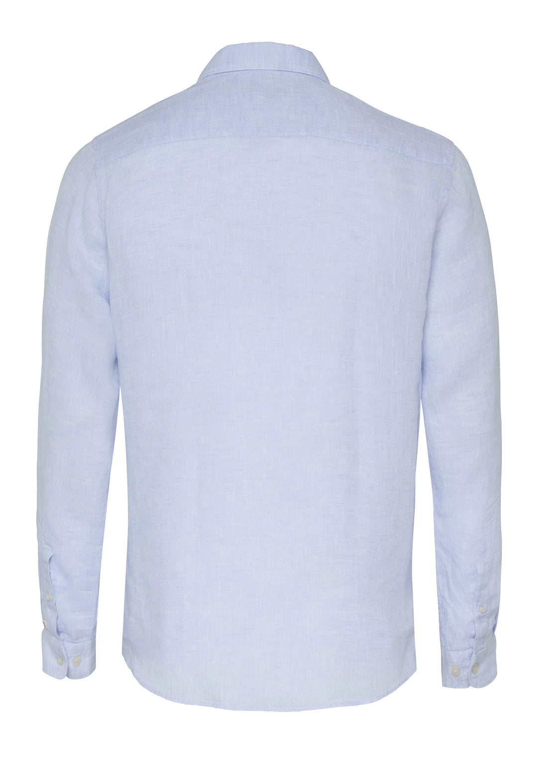 3805-21110 Casual Hemd in Blau, Langarm 100% Leinen, Kent Kragen