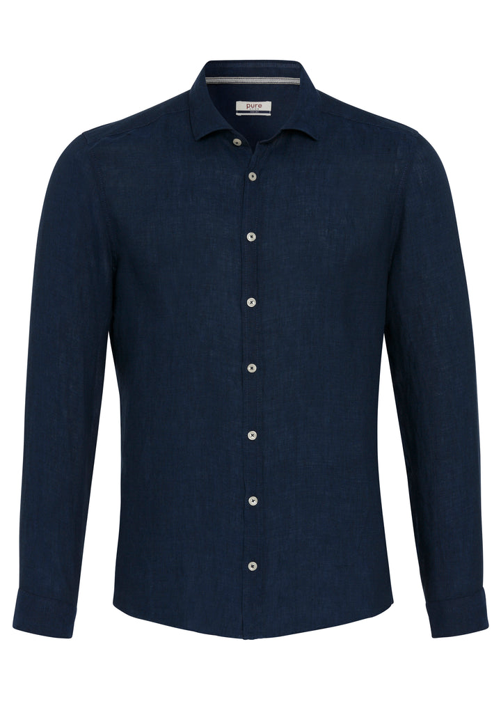 3805-21110 PURE- Casual Hemd Langarm 130 uni marine