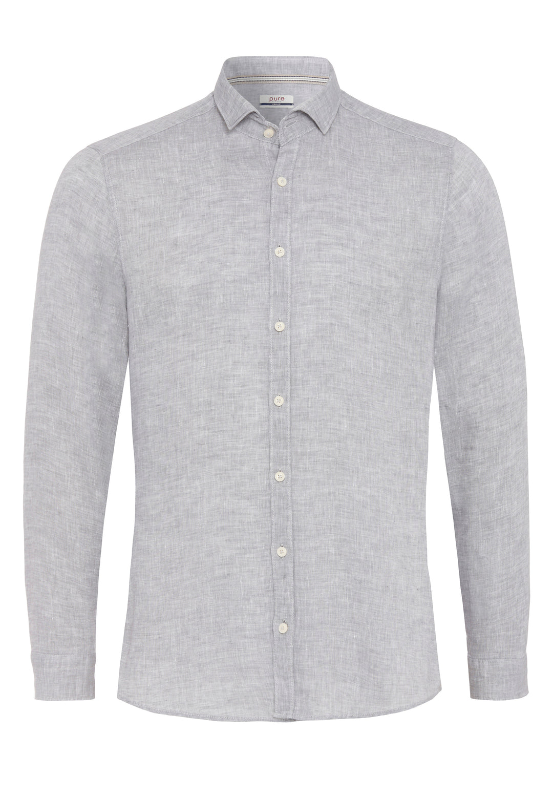 3805-21620 PURE- Casual Herrenhemd Langarm - grau- uni 