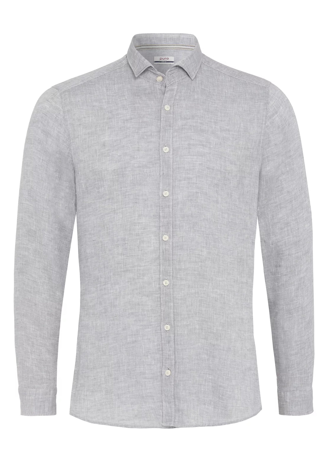 3805-21620 PURE- Casual Herrenhemd Langarm - grau- uni 