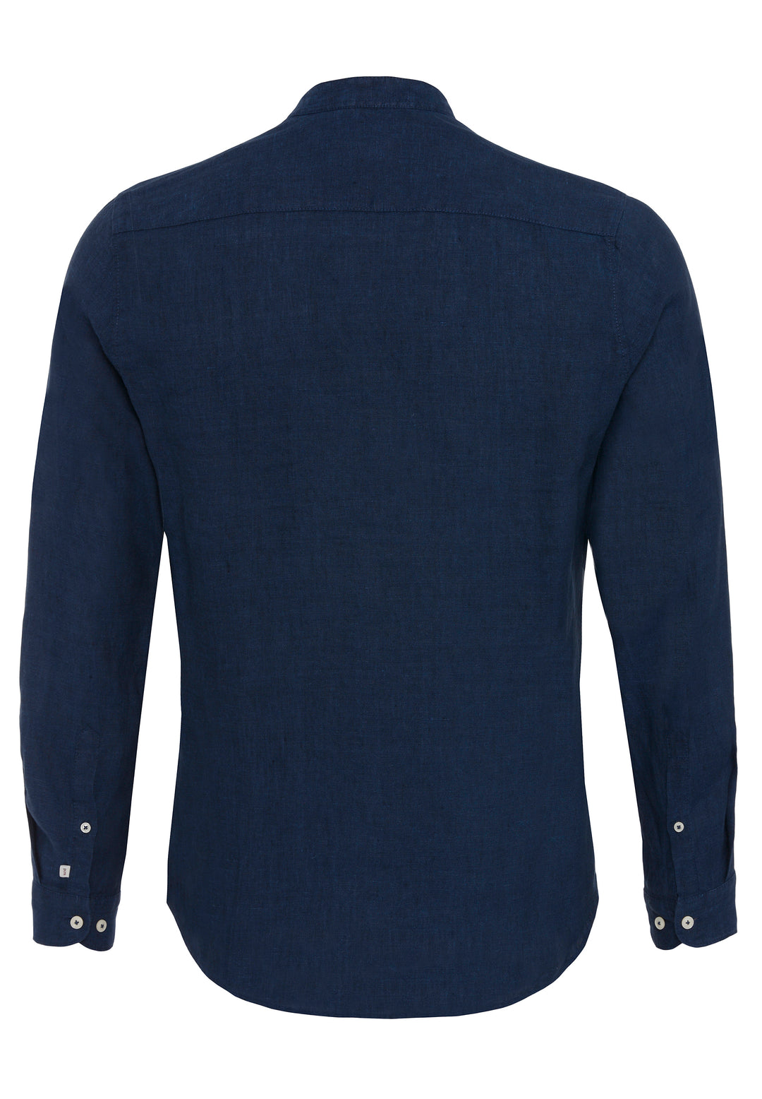 Rückansicht des 3805-21620 PURE Casual Herrenhemds in Blau. Langarm, Stehkragen und aus 100% Leinen für hohen Tragekomfort im Casual Fit.