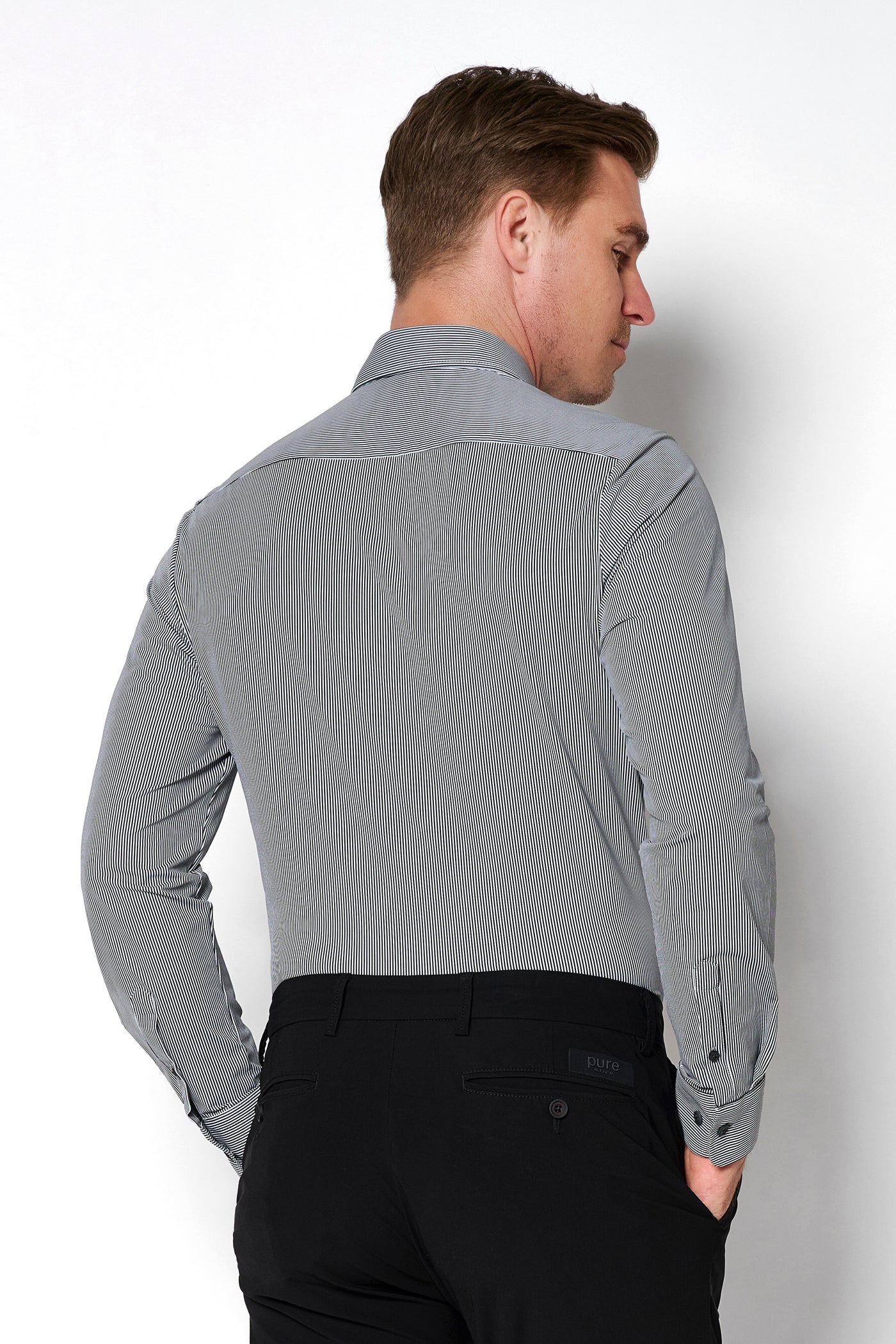 4028-21750 - Functional Shirt - stripes black/grey