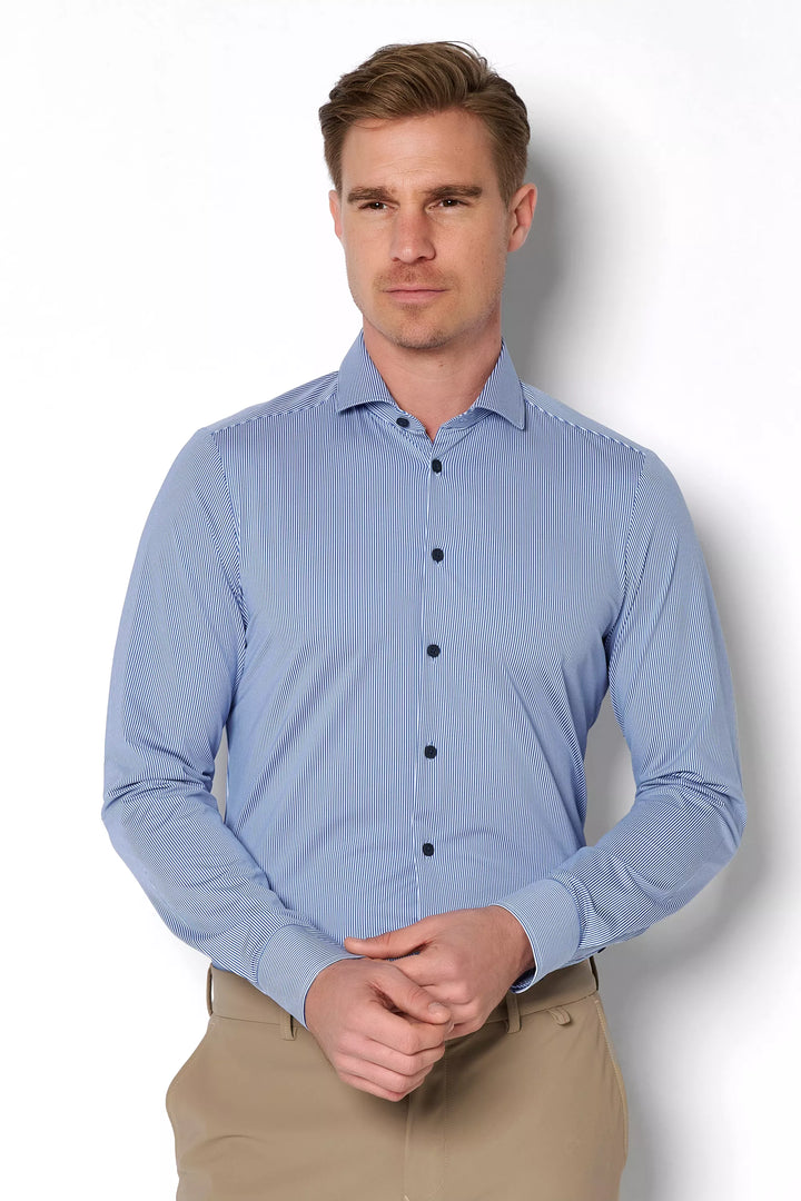 4028-21750 - Functional Hemd - Streifen mittelblau