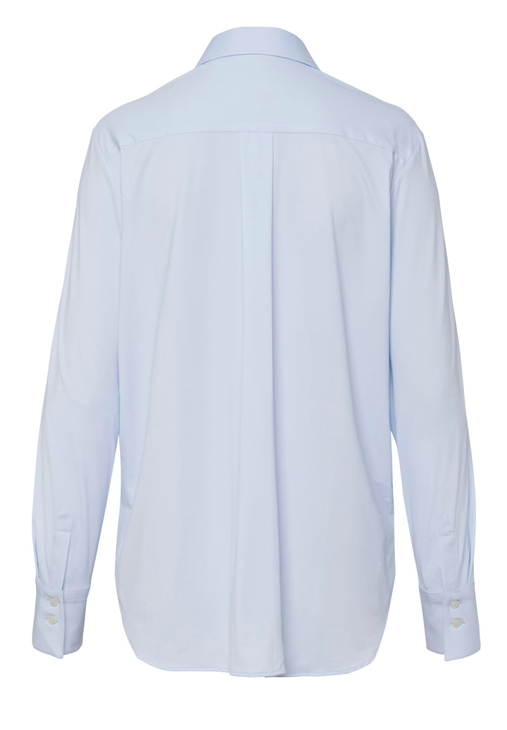 Blaue Functional Oversize Bluse mit Kent Kragen in Modern Fit Ansicht von hinten