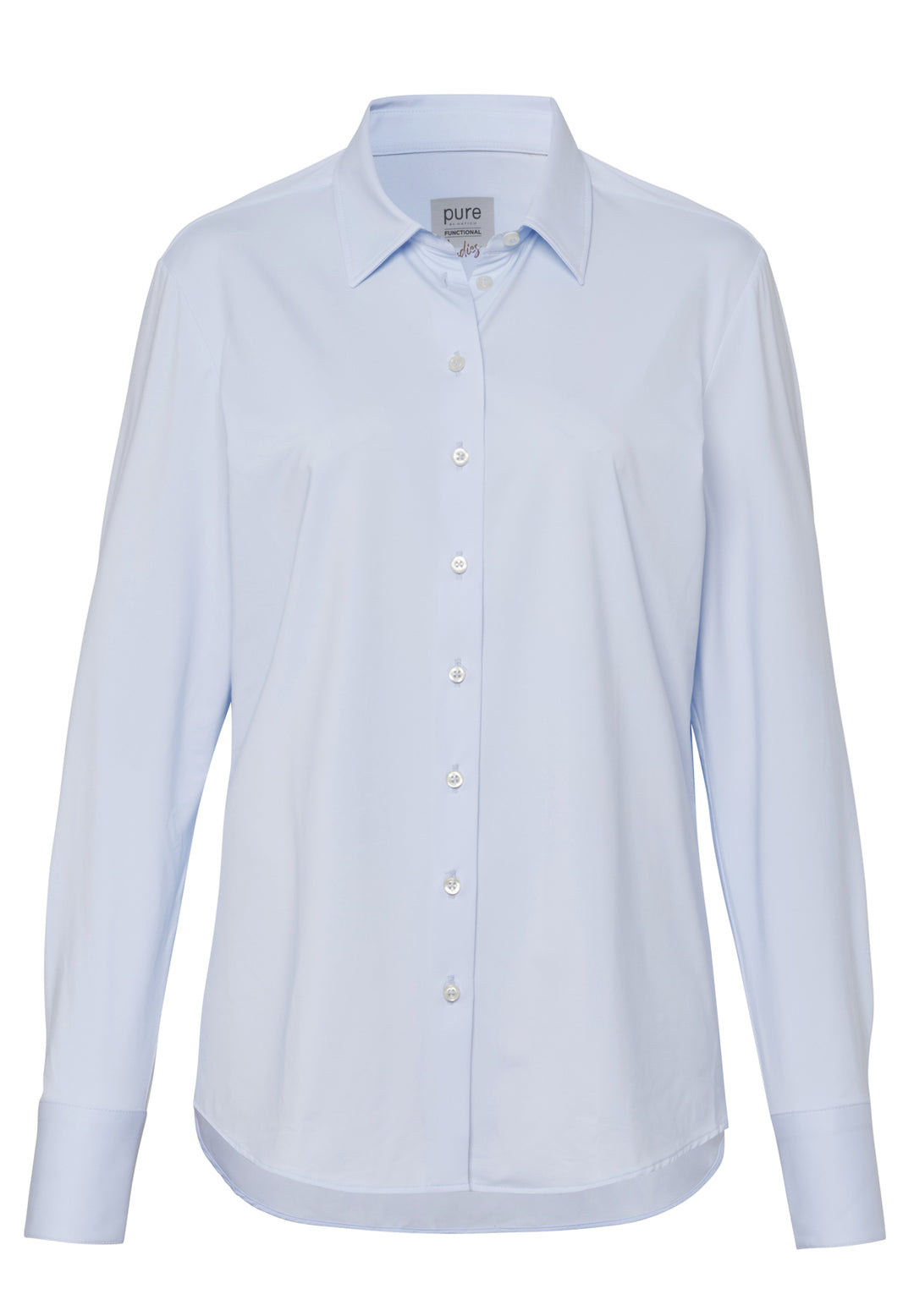 Hellblaue Functional Oversize Bluse mit Kent Kragen in Modern Fit Passform