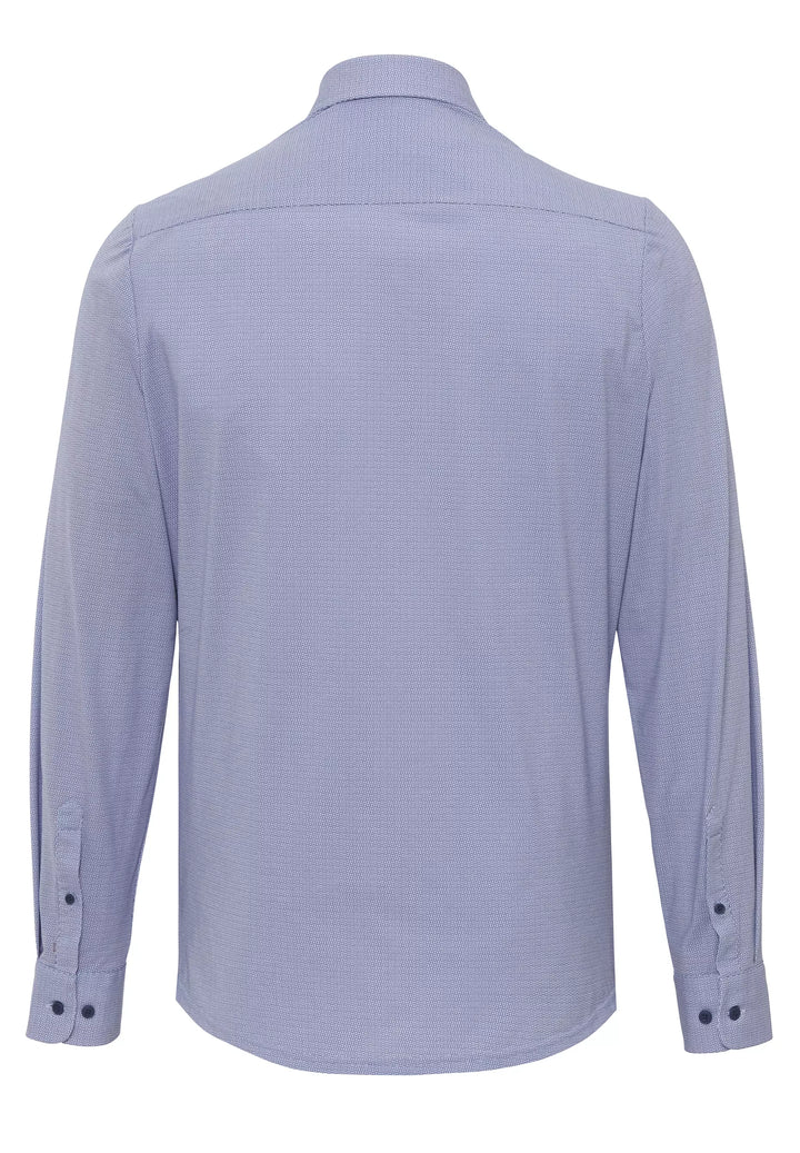 4046-21750 PURE- Functional Hemd Langarm 173 druck mittelblau