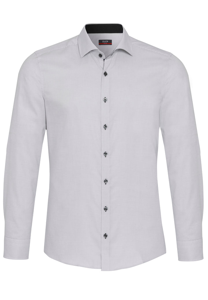 4058-21702 PURE- City Hemd slim fit Langarm 700 uni silber