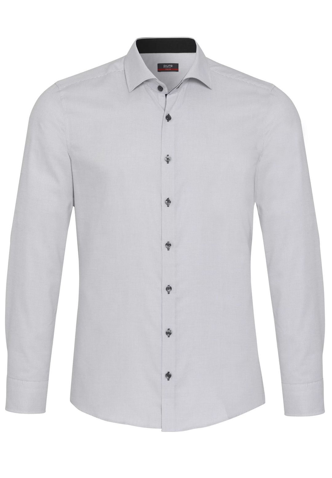4058-21702 PURE- City Hemd slim fit Langarm 700 uni silber