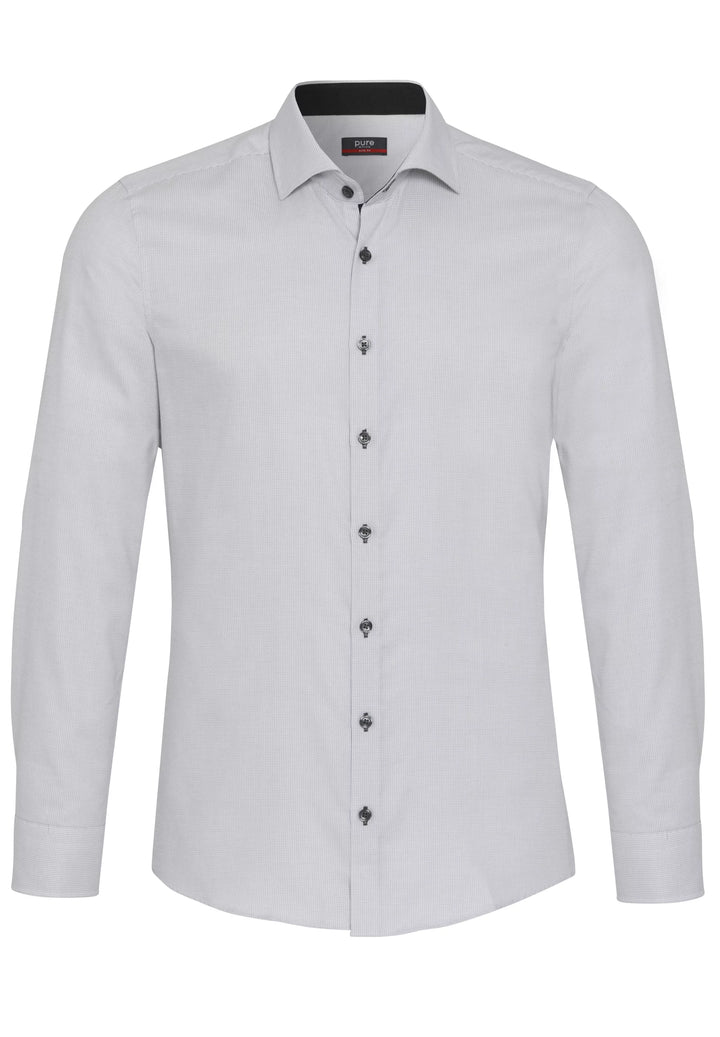 4058-21702 PURE- City Hemd slim fit Langarm 700 uni silber