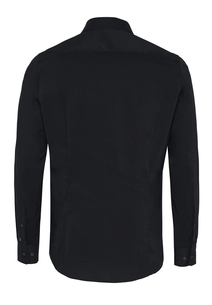 Rückansicht des 4059-21709 PURE FLXBL Hemds in Schwarz. Hochwertiges, elastisches Material für eine perfekte Passform und Bewegungsfreiheit.