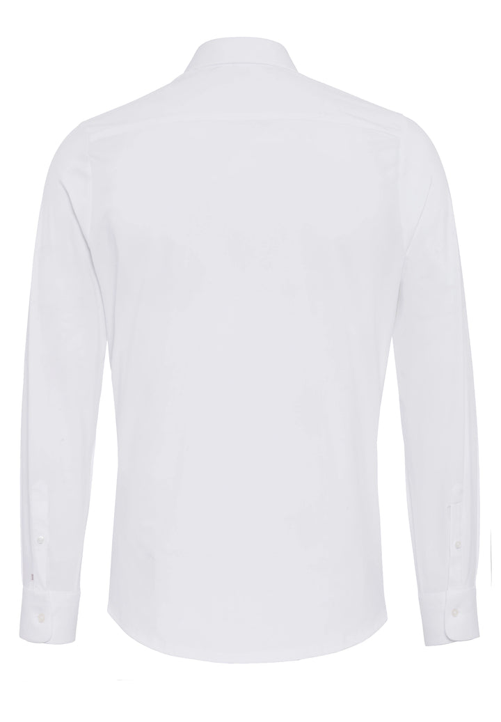 Rückansicht des weißen 4061-21171 PURE Functional Hemds mit Langarm. Schlichtes Design und hoher Tragekomfort für Herren.