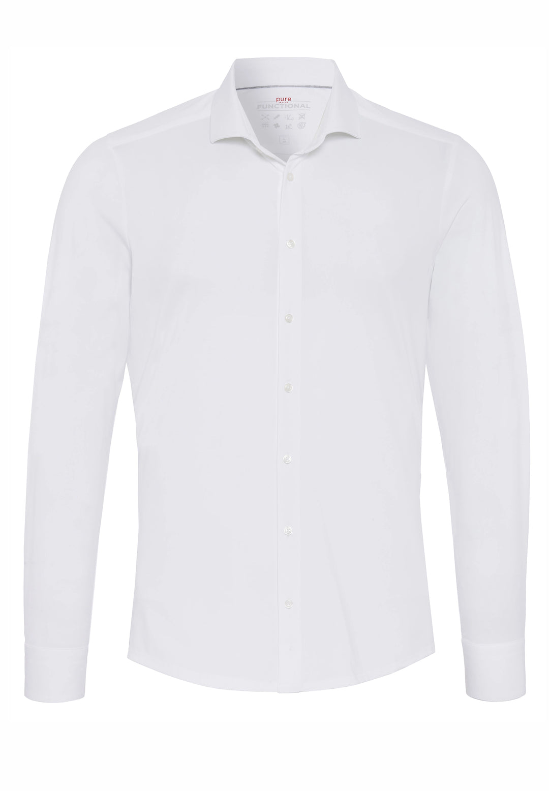 Weißes 4061-21171 PURE Functional Hemd mit Langarm und klassischem Kragen. Ideal für Business-Outfits und elegante Anlässe.