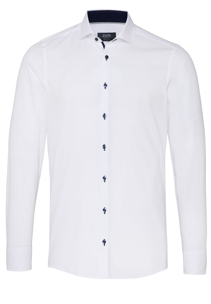 4062-11705 PURE- City Hemd modern fit Langarm 900 uni weiß