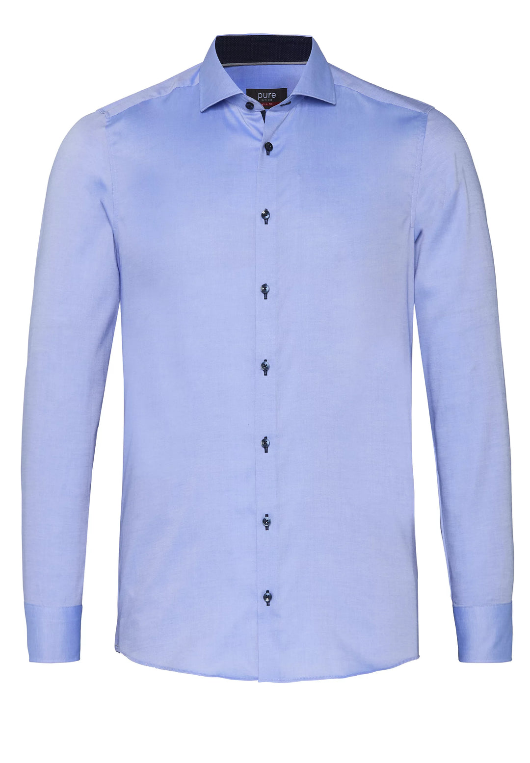 4062-21705 PURE- City Hemd slim fit Langarm 110 uni mittelblau