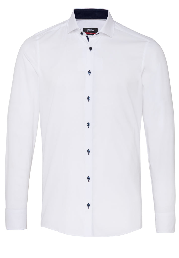4062-21705 PURE- City Hemd slim fit Langarm 900 uni weiß