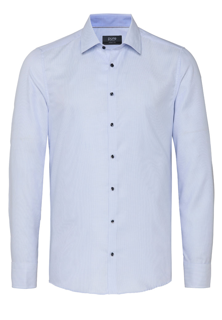4063-11106 PURE- City Hemd modern fit Langarm 100 uni hellblau