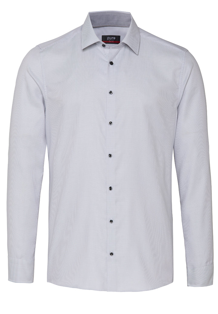 4063-21106 PURE- City Hemd slim fit Langarm 700 uni silber