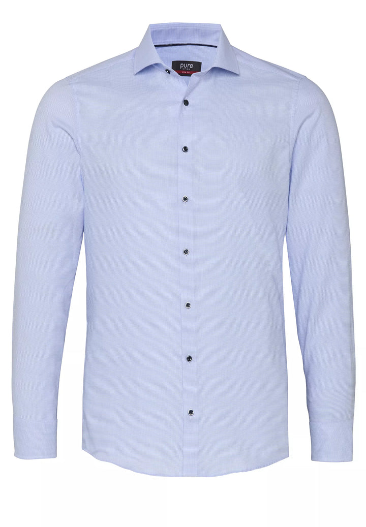 4065-21706 PURE- City Hemd slim fit Langarm 106 uni hellblau