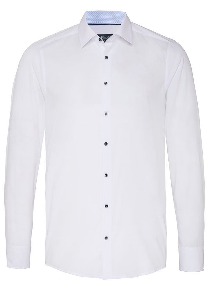 4066-11106 PURE- City Hemd modern fit Langarm 900 uni weiß