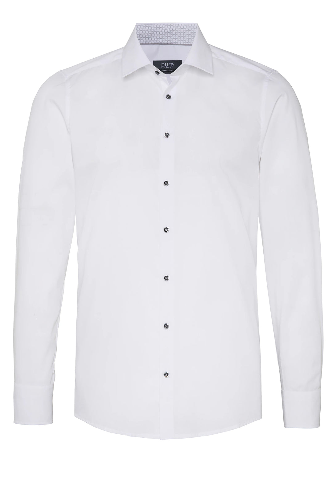 4066-11106 PURE- City Hemd modern fit Langarm 902 uni weiß