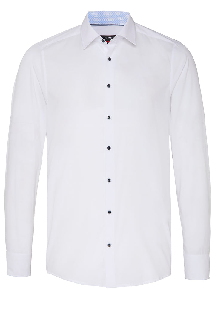 4066-21106 PURE- City Hemd slim fit Langarm 900 uni weiß