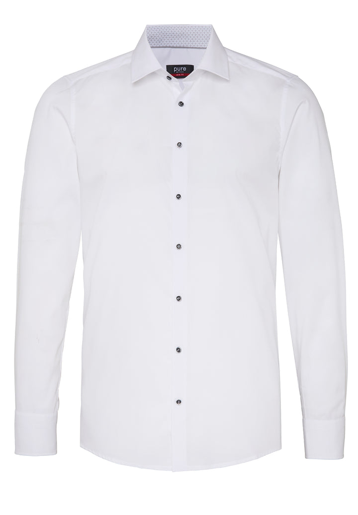 4066-21106 PURE- City Hemd slim fit Langarm 902 uni weiß