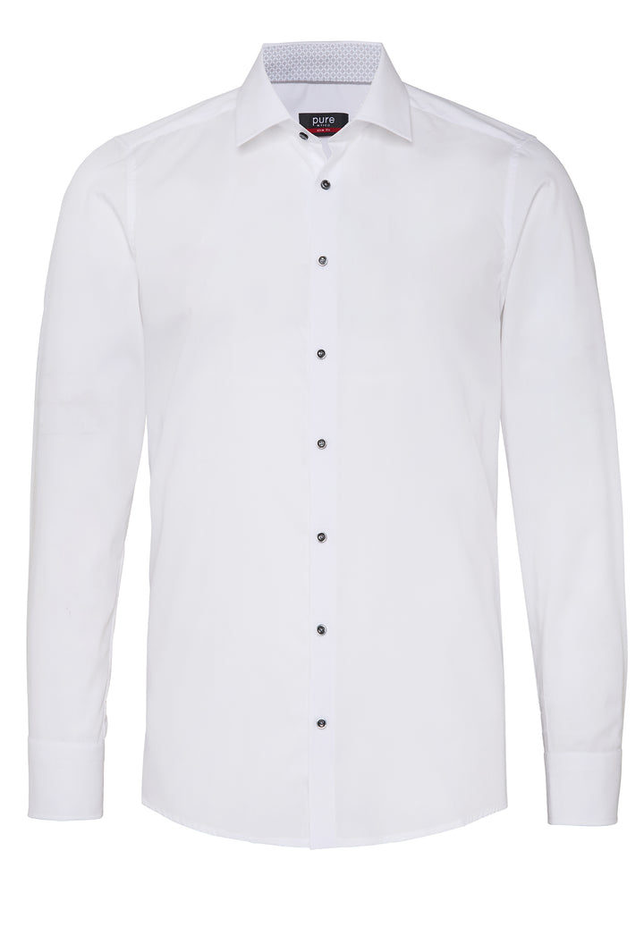 4066-21106 PURE- City Hemd slim fit Langarm 904 uni weiß