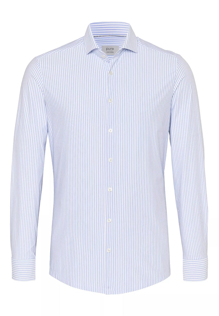 4068-21742 PURE- Functional Hemd Langarm 162 streifen hellblau