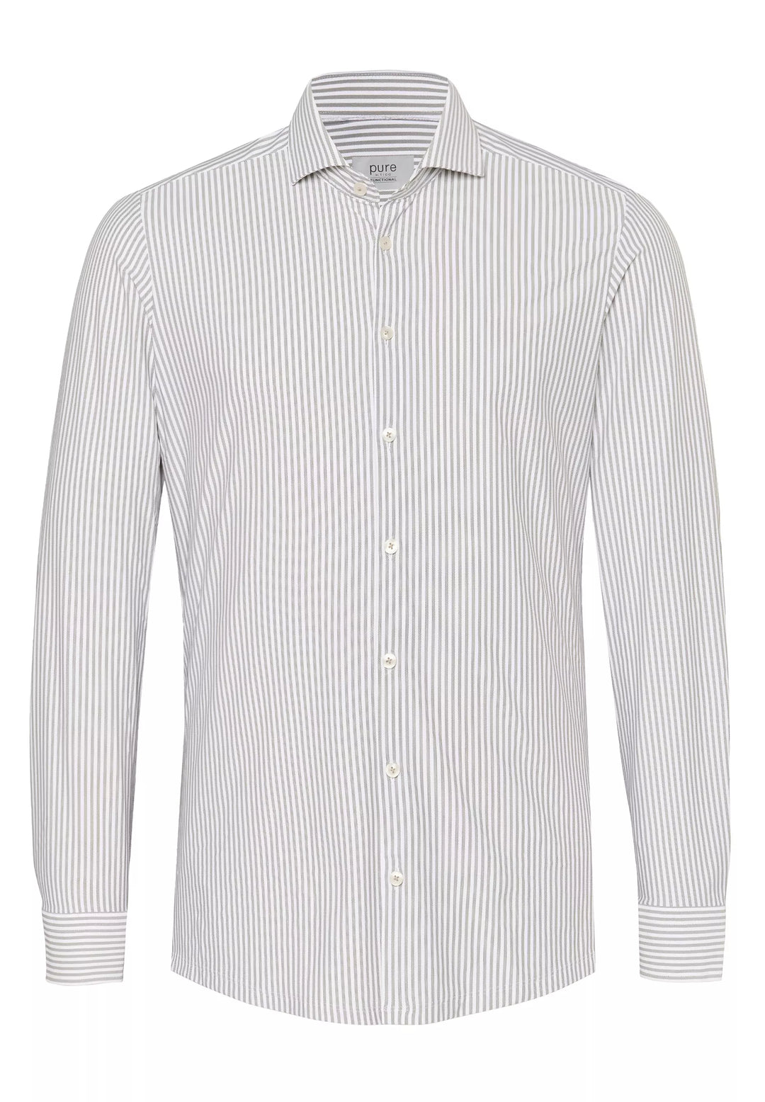 4068-21742 PURE- Functional Hemd Langarm 263 streifen beige
