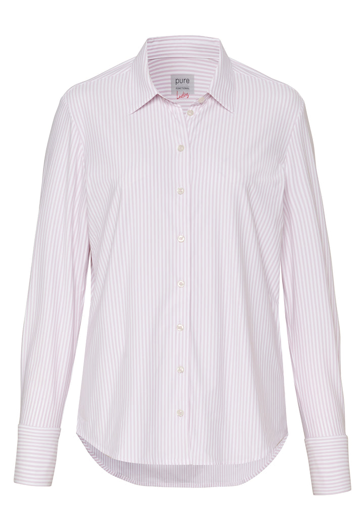 4068-91911 PURE- Functional Bluse modern fit Langarm 388 streifen rosa