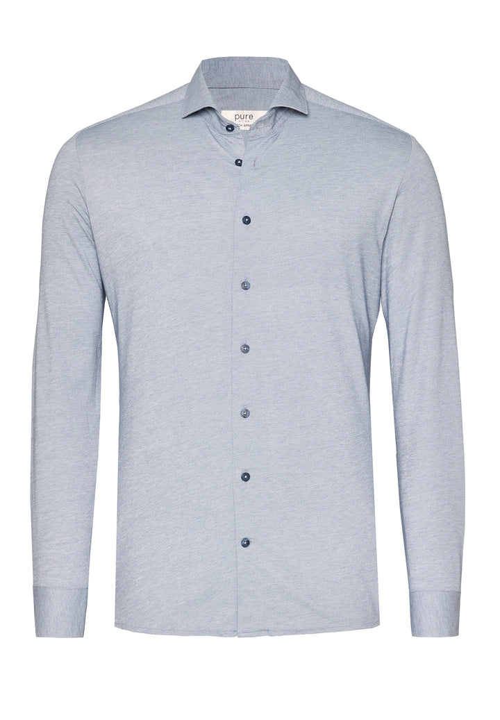 4069-21730 PURE- Tech Jersey Hemd Langarm 110 uni mittelblau