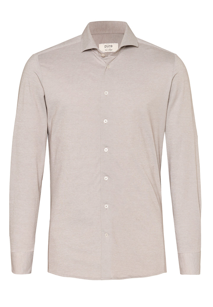 4069-21730 PURE- Tech Jersey Hemd Langarm 210 uni beige